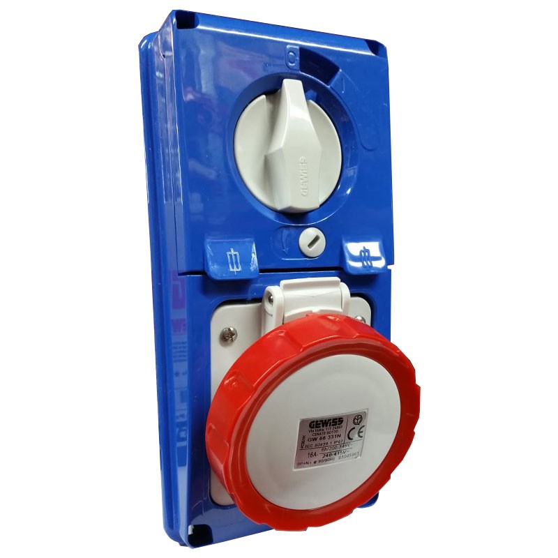 Presa interbloccata Gewiss verticale 3P+N+T 16A IP67 GW66331N Presa interbloccata Gewiss verticale 3P+N+T 16A IP67 GW66331N
